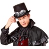 image:imageForum Novelties  Steampunk Hat wGogglesBrownBlackSilver