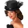 image:imageRubies Black Top Hat with Ruffle and Netting for Adults Womens No Size