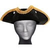 image:imageRubies Black Tricorn Pirate Hat for Adults Mens No Size
