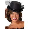 image:imageRubies Black Top Hat with Ruffle and Netting for Adults Womens No Size