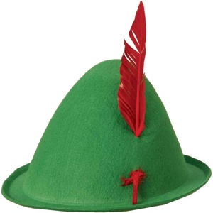 image:imageForum Novelties Mens Alpine Hat with FeatherGreenRed