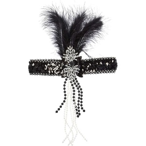 image:imageForum Novelties Roaring 20s Deluxe Black and Silver Flapper HeadbandBlackSilver