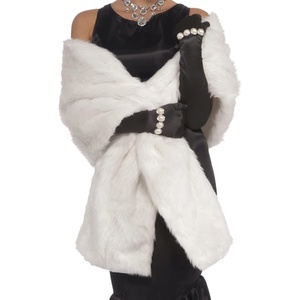 image:imageForum Novelties Vintage Hollywood Faux Mink StoleWhite