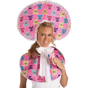 image:imageForum Novelties Womens Big Baby Oversized Costume Bib and Bonnet SetPink