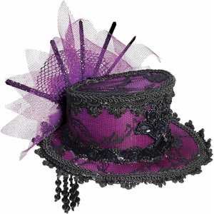 image:imageForum Novelties Womens Steampunk Victorian Mini Top Hat Costume AccessoryPurple