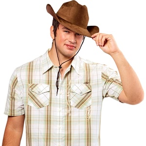 image:imageRubies Brown Faux Suede Cowboy Hat for Adults Mens No Size