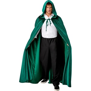 image:imageRubies Green Hooded Cloak for Adults Mens One Size