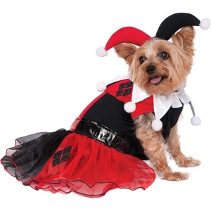 image:imageDC Comics Villains Harley Quinn Pet Costume for Dogs or Cats by Rubies XLLarge