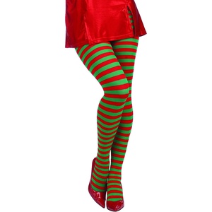 image:imageForum Novelties Womens Adult Christmas Striped TightsRedGreen