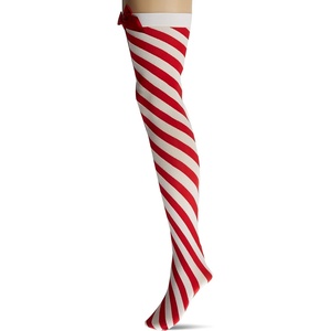 image:imageForum Novelties Womens Candy Cane Thigh HighsRedWhite