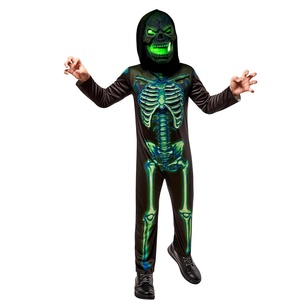 image:imageRubies Light Up Neon Skeleton Costume with Light Up Mask for Kids Boys Large