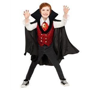 image:imageRubies Vampire Costume Shirt with Light Up Necklace and Cape for Kids Boys LargeBlack