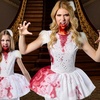 image:imageRubies Womens Abigail Costume Dress With Tights and HeadpieceWhite
