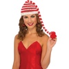 image:imageRubies Costume Mens Clausplay Candy Cane Striped Crochet BeanieRedWhite