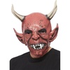 image:imageSmiffys Mens Devil Demon Mask with Horns Full Head Latex On Display CardRed