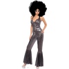 image:imageSmiffys Womens Disco Diva Costume Flared JumpsuitSilver