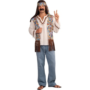 image:imageForum Novelties Mens Groovy Hippie Costume Shirt and HeadbandAs Shown