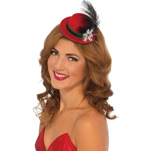 image:imageRubies Costume Womens Clausplay Christmas Feather Fashion Mini HatRed