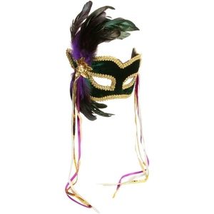 image:imageForum Deluxe Half Mask With FeathersGreen
