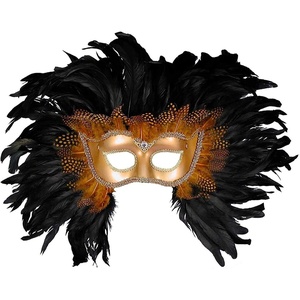 image:imageForum Elaborate Feather Venetian MaskGoldBlack