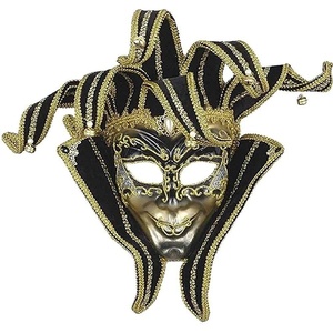 image:imageForum Novelties Mens Venetian Style Jester MaskGoldBlack