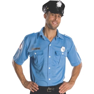 image:imageRubies Costume Heroes And Hombres Adult Police Officer Shirt And HatBlue
