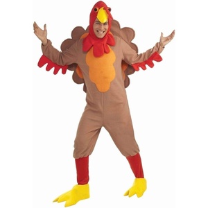 image:imageForum Novelties Mens Adult Fleece Turkey CostumeBrownYellowRed