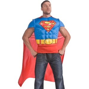 image:imageSuperman Muscle Chest Top with Cape CostumeRedBlue