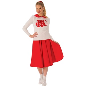 image:imageRubies at Party City Grease Rydell High Cheerleader Costume Jacket for Adults Womens CostumeRedWhite