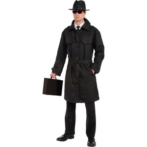 image:imageForum Novelties Adult Secret Agent Spy Costume Trench Coat Black StandardBlack