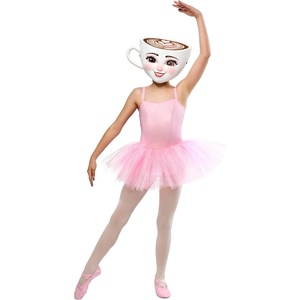 image:imageRubies Officially Licensed Brainrot Factory Ballerina Cappuccina Costume Dress for Kids Girls LargePink