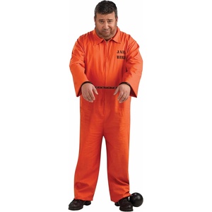image:imageOrange Prisoner Jail Bird Inmate Jumpsuit Costume Adult Plus