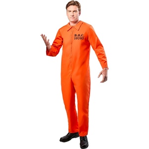 image:imageRubies Jailbird Prisoner Costume for Adults Mens Standard Orange