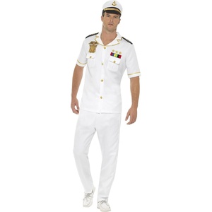 image:imageSmiffys Mens Captain Costume with Jacket Trousers Cap and Gloves White L  US Size 4244