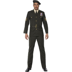 image:imageSmiffys Mens Wartime Officer Green Beret Tie Trousers Belt and Jacket