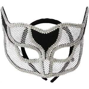 image:imageForum Novelties 59164 Mardi Gras Silver Netted Mask One Size Multicolor