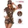 image:imageSmiffys Womens Army Girl Sexy Costume with Short Jumpsuit Belt and Hat